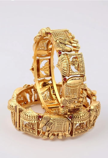 Antique Temple Lakshmi Bridal Kada Bangle (Pair)