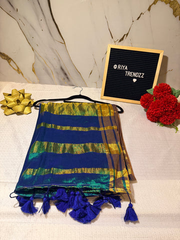 Peacock Radian - Mulmul cotton saree