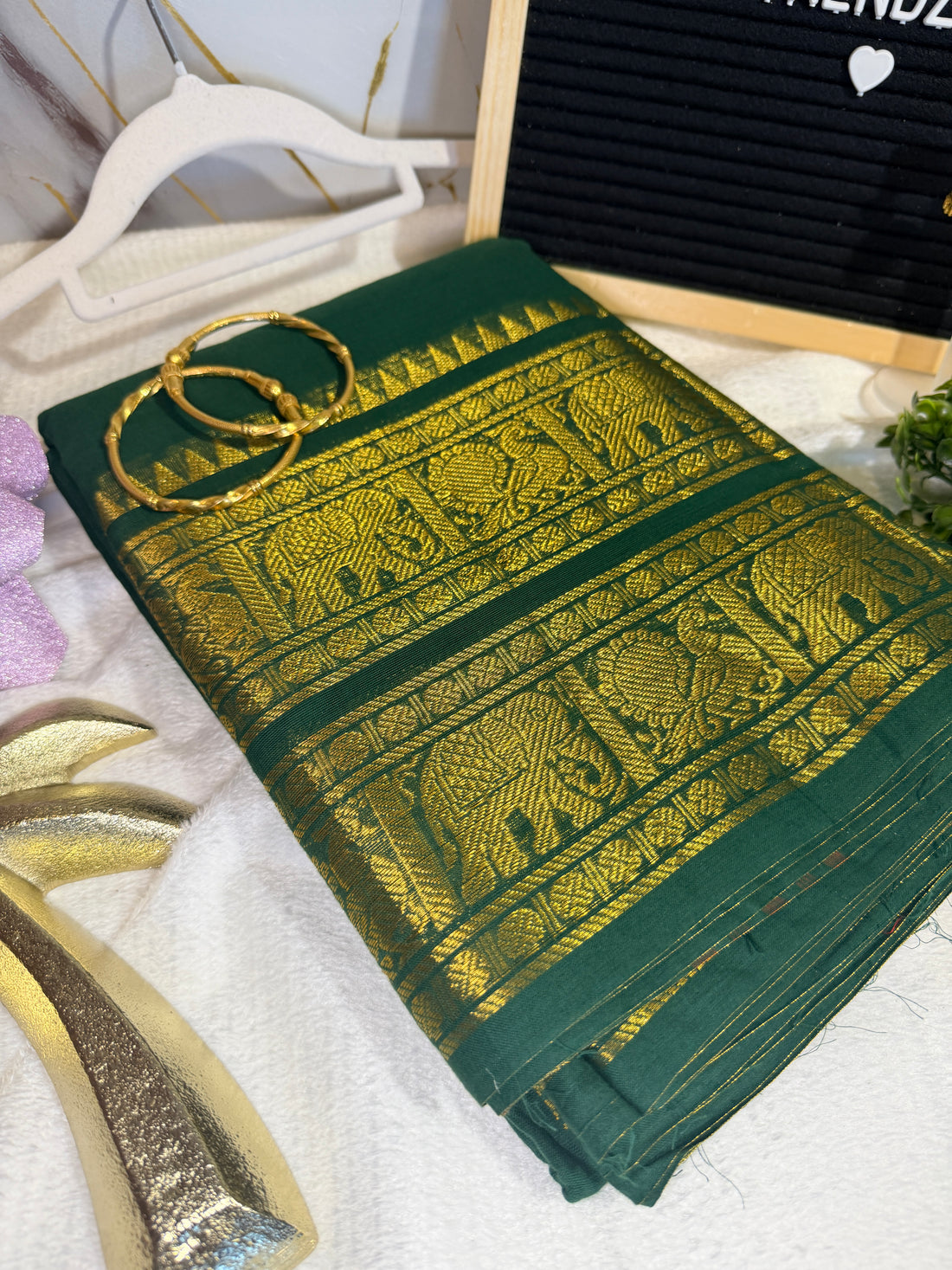 Gold heritage  chettinad cotton saree