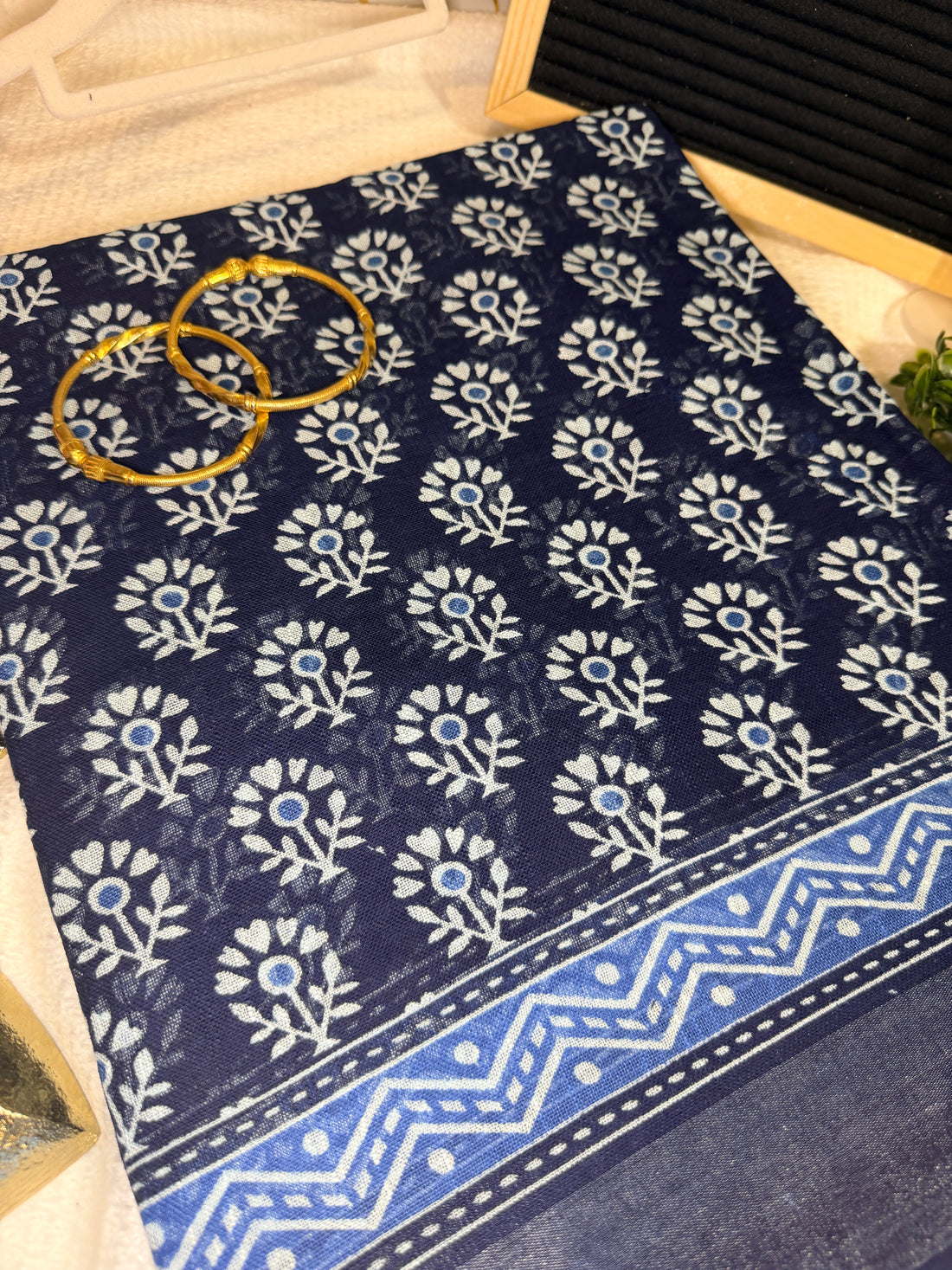 Floral Whisper-Printed Cotton Saree